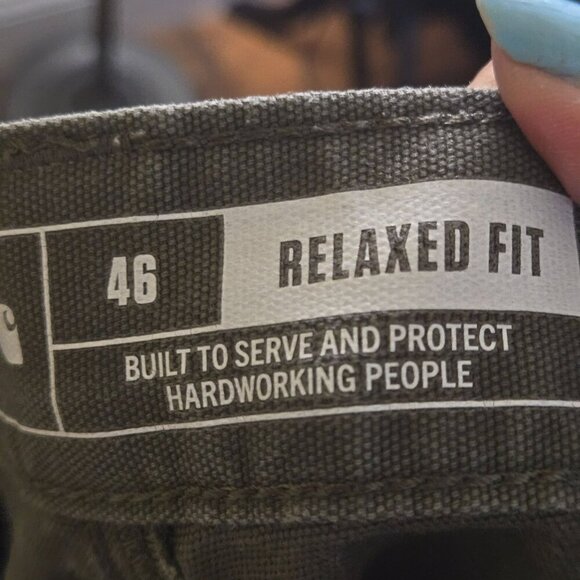 Carhartt Rugged Flex Relaxed Fit Canvas Work Shorts Burnt Olive Size 46 - Picture 7 of 8